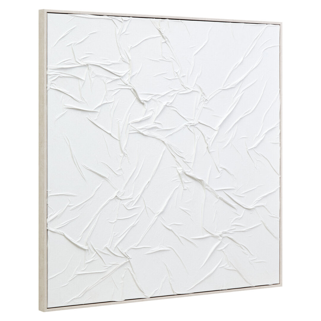Sculptured Wall Art-White-102x102cm-Framed Canvas-Modern Home Decor-Velvet & Vigor 