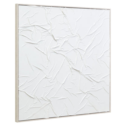 Sculptured Wall Art-White-102x102cm-Framed Canvas-Modern Home Decor-Velvet & Vigor 