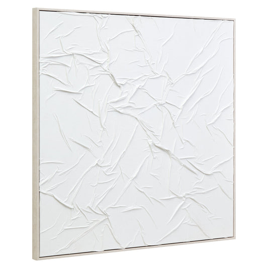Sculptured Wall Art-White-102x102cm-Framed Canvas-Modern Home Decor-Velvet & Vigor 