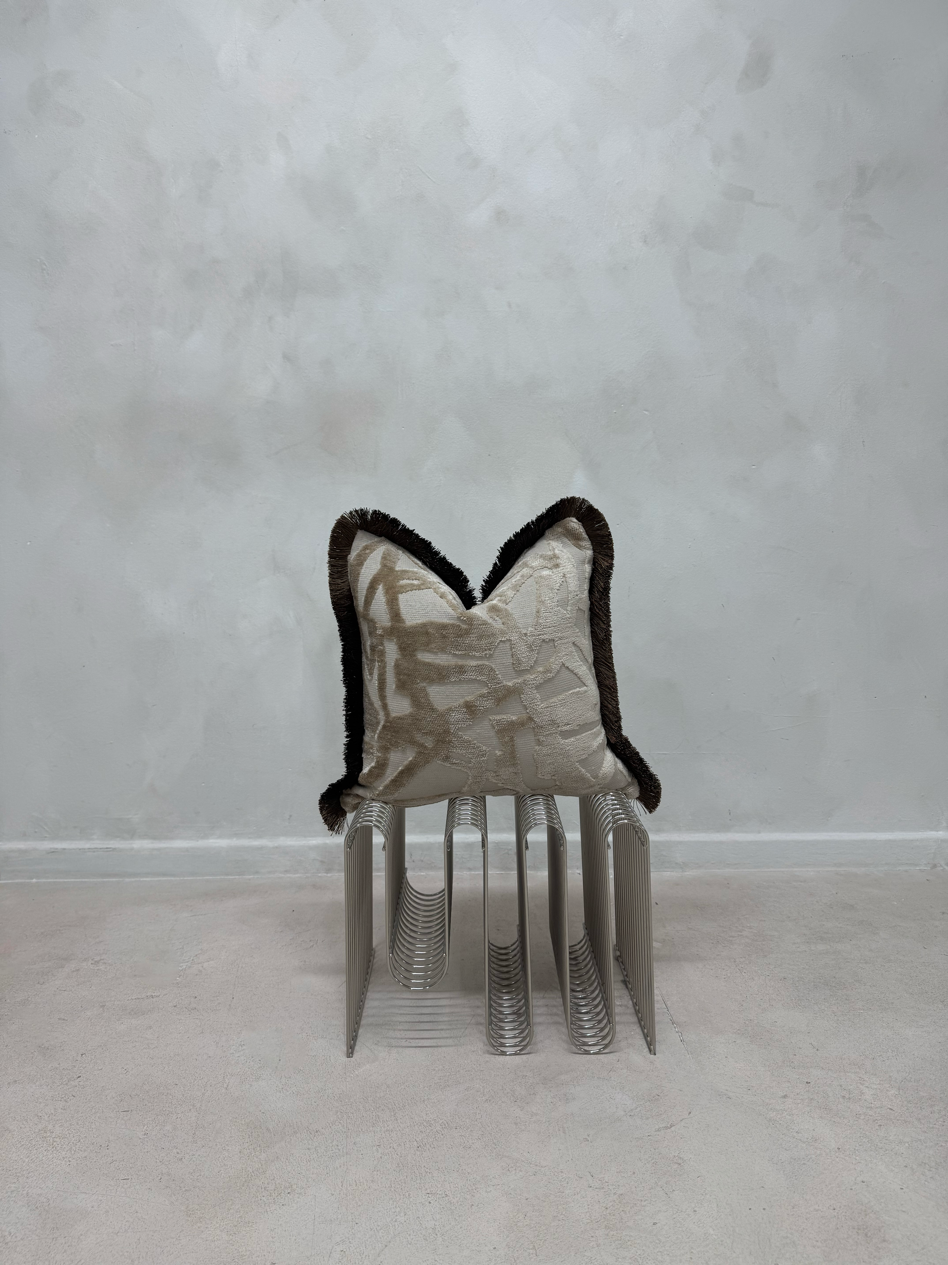 Luxury Fringed Cushion-Luxury Home Interiors-45x45cm-Velvet & Vigor