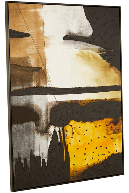 Modern Abstract Canvas-Black;Grey;White;Ochre-Modern Artwork-Velvet & Vigor