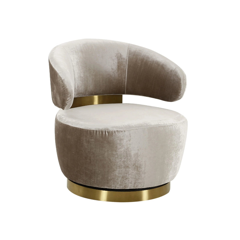 Austin Champagne Swivel Chair-TOV Furniture-Velvet-Accent Chair-Velvet&Vigor