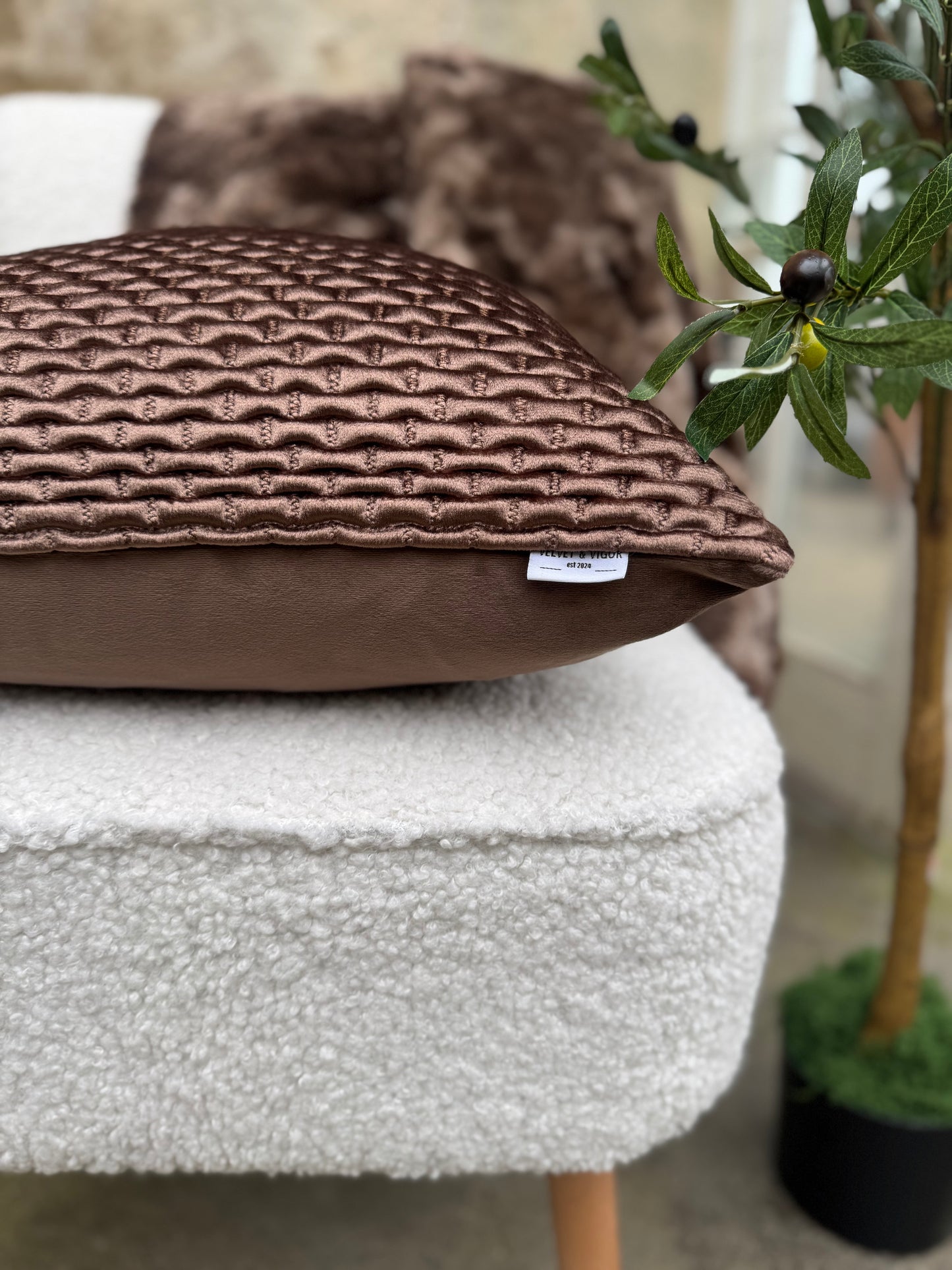 Ribbed Velvet Cushion