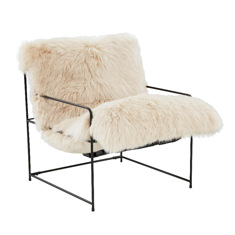 Sheepskin Accent Chair-TOV Furniture-Modern Living Room Interiors-Velvet&Vigor 