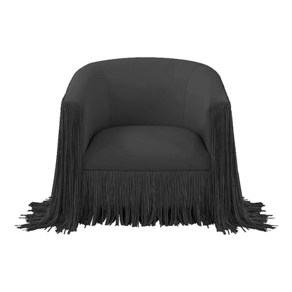 Black Fringed Chair-Bold Interiors-Living Room Furniture-TOV Furniture-Velvet&Vigor