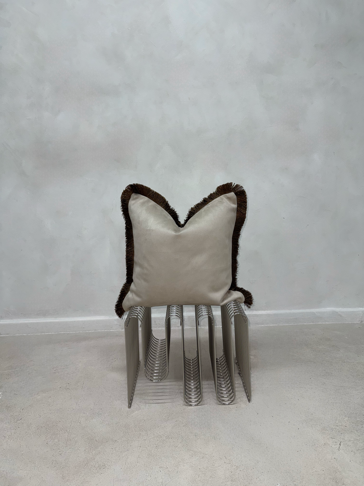 Luxury Fringed Cushion-Luxury Home Interiors-45x45cm-Velvet & Vigor