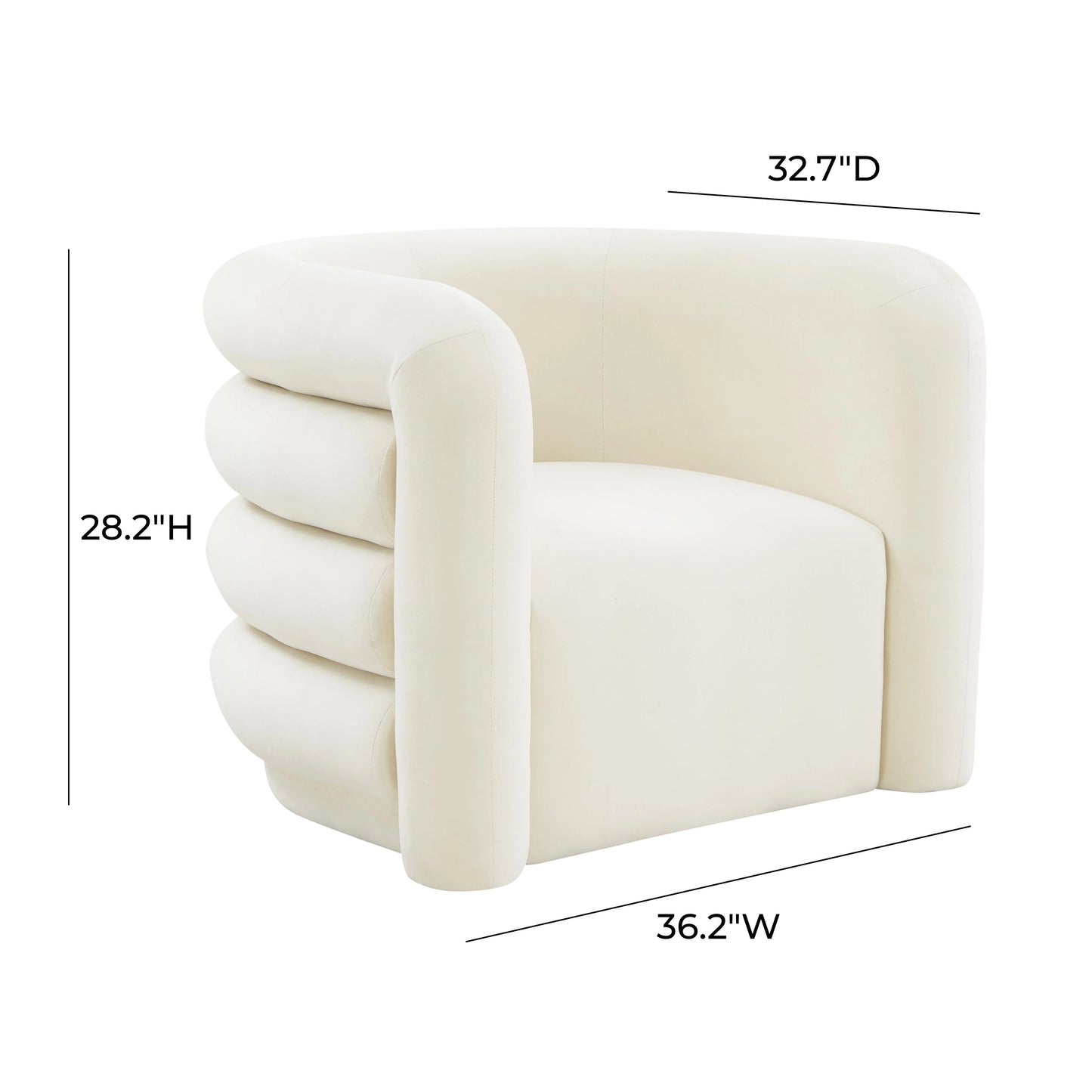 Curves Velvet Lounge Chair-White;Black-Accent Chairs-Velvet&Vigor