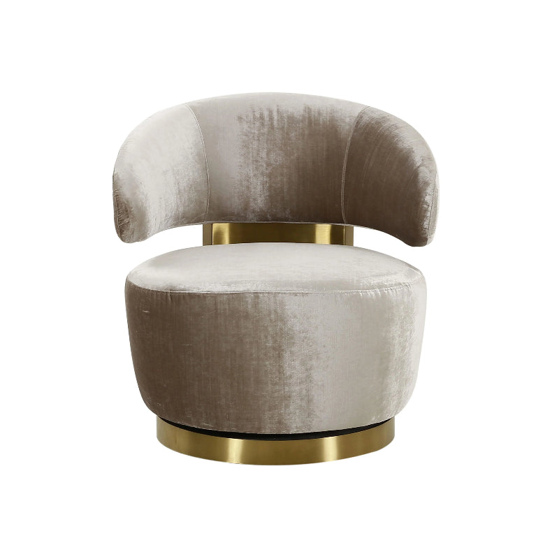 Austin Champagne Swivel Chair-TOV Furniture-Velvet-Accent Chair-Velvet&Vigor