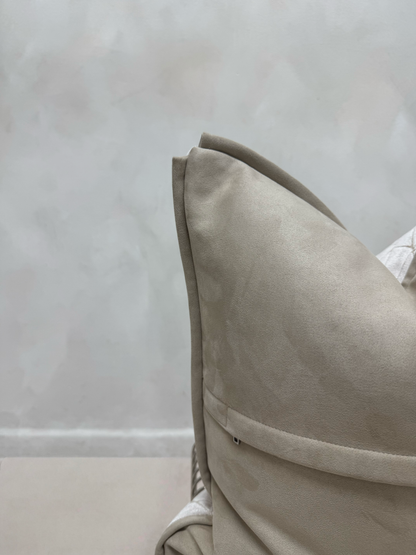 Cream Metallic Cushion-45x45-Neutral Living Interiors-Velvet & Vigor