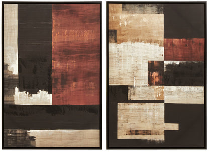 Abstract Wall Art-Framed Canvas Set of 2-92X62CM-Earth Tones-Modern Home Decor-Velvet & Vigor 