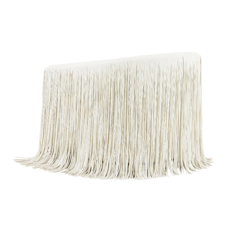 Fringed Swivel Chair-White-TOV Furniture-Velvet&Vigor