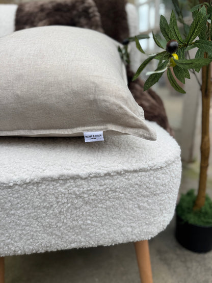 Luxury Linen Cushion-Natural-45x45cm-Modern Decor-Velvet & Vigor 