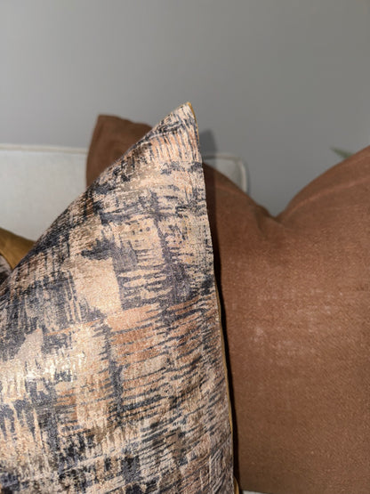 Gold Metallic Velvet Cushion-45x45cm-Luxury Soft Furnishings-Luxury Home Decor-Velvet & Vigor