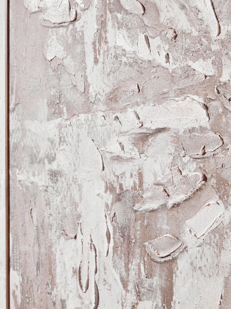 Pair of abstract art pieces with beige and brown tones-Framed Canvas-Velvet & Vigor