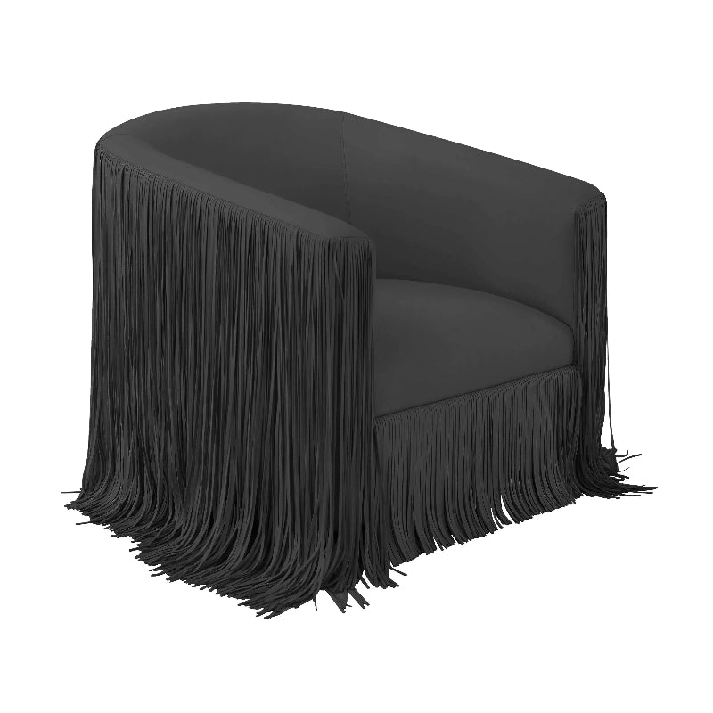 Black Fringed Chair-Bold Interiors-Living Room Furniture-TOV Furniture-Velvet&Vigor