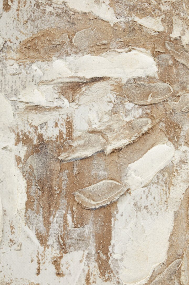 Pair of abstract art pieces with beige and brown tones-Framed Canvas-Velvet & Vigor