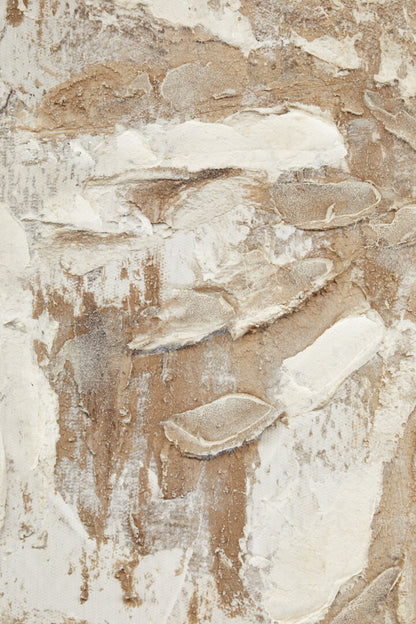 Pair of abstract art pieces with beige and brown tones-Framed Canvas-Velvet & Vigor