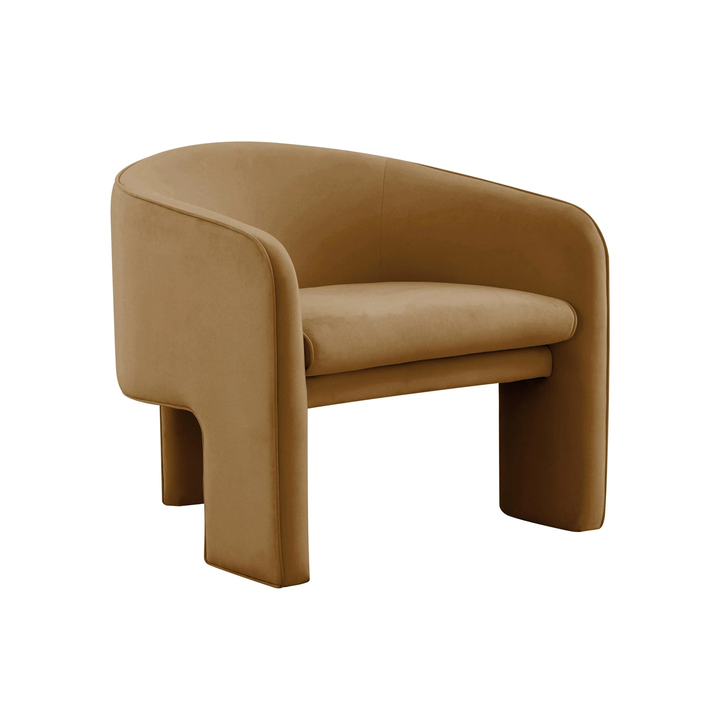 Marla Velvet Accent Chair-Caramel-Modern Furniture-Velvet&Vigor