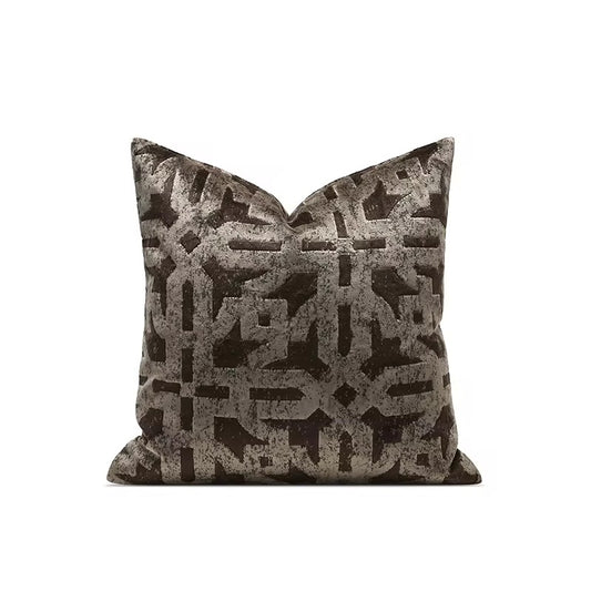 Premium Velvet Cushion Cover, Size 45x45cm, Deep Earth Tones;Brown-Velvet & Vigor 