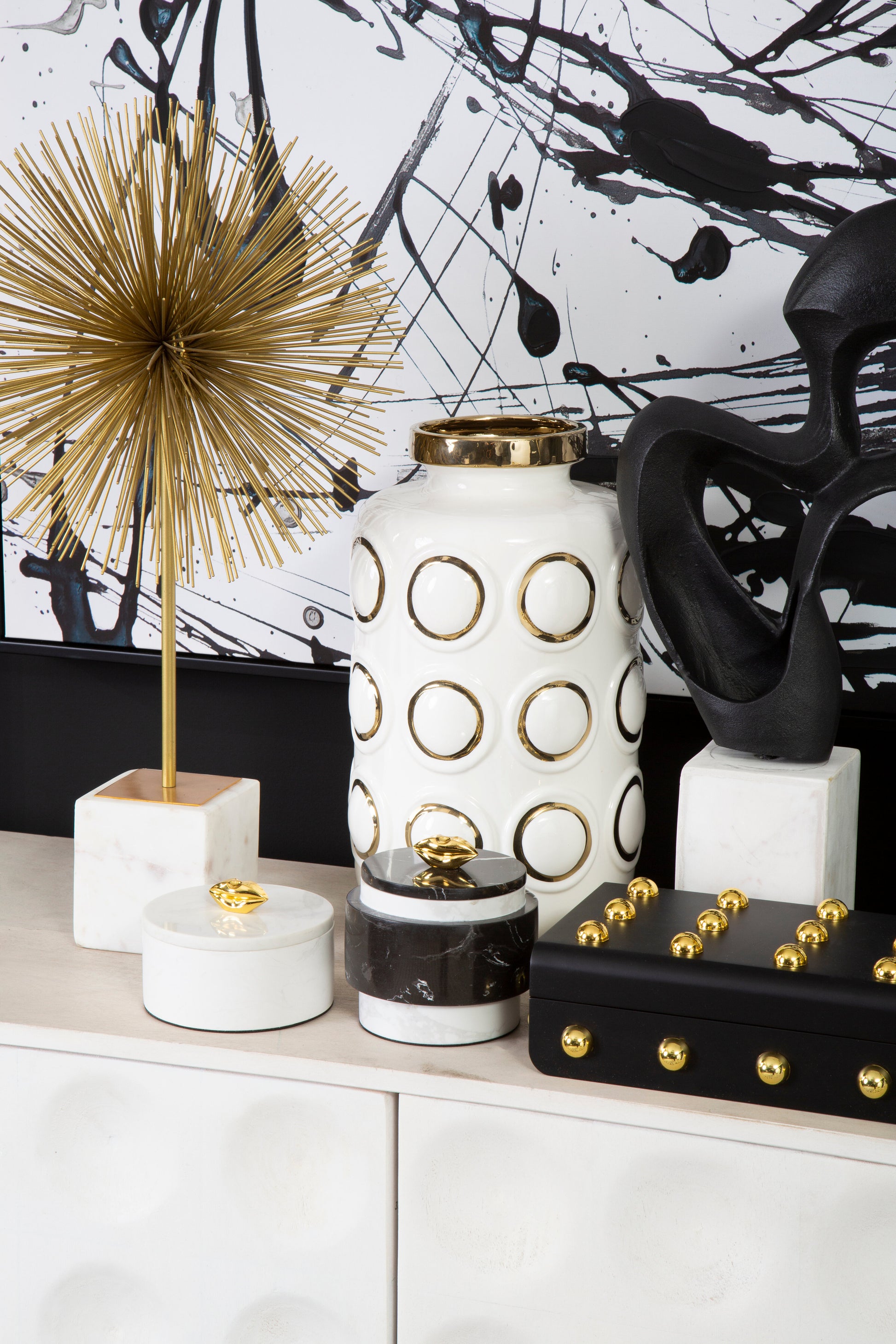 Gold Starburst Scultpure-Unique Home Decor-Media Wall Decor-Velvet & Vigor 