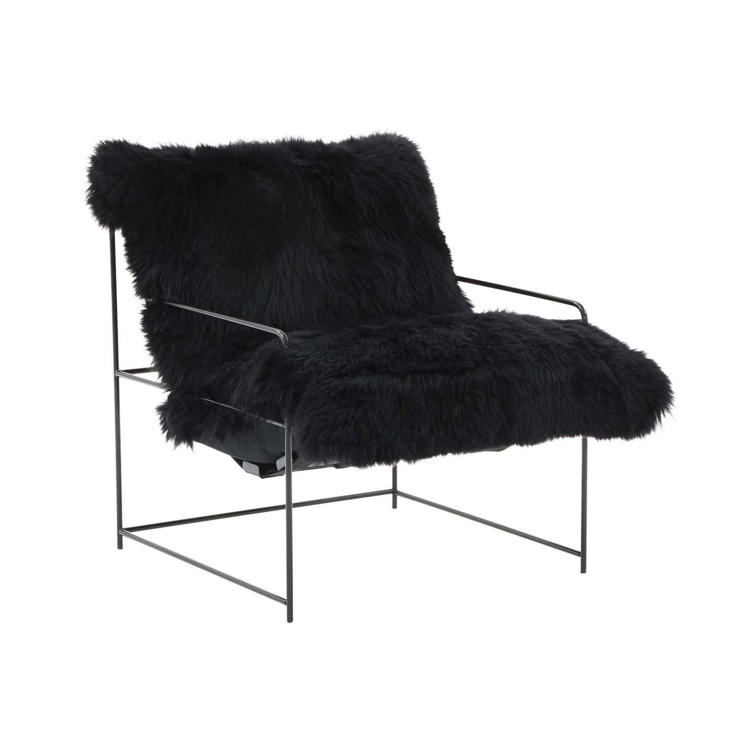 Kimi Genuine Sheepskin Accent Chair-TOV Furniture-Modern Living Interiors-Velvet&Vigor