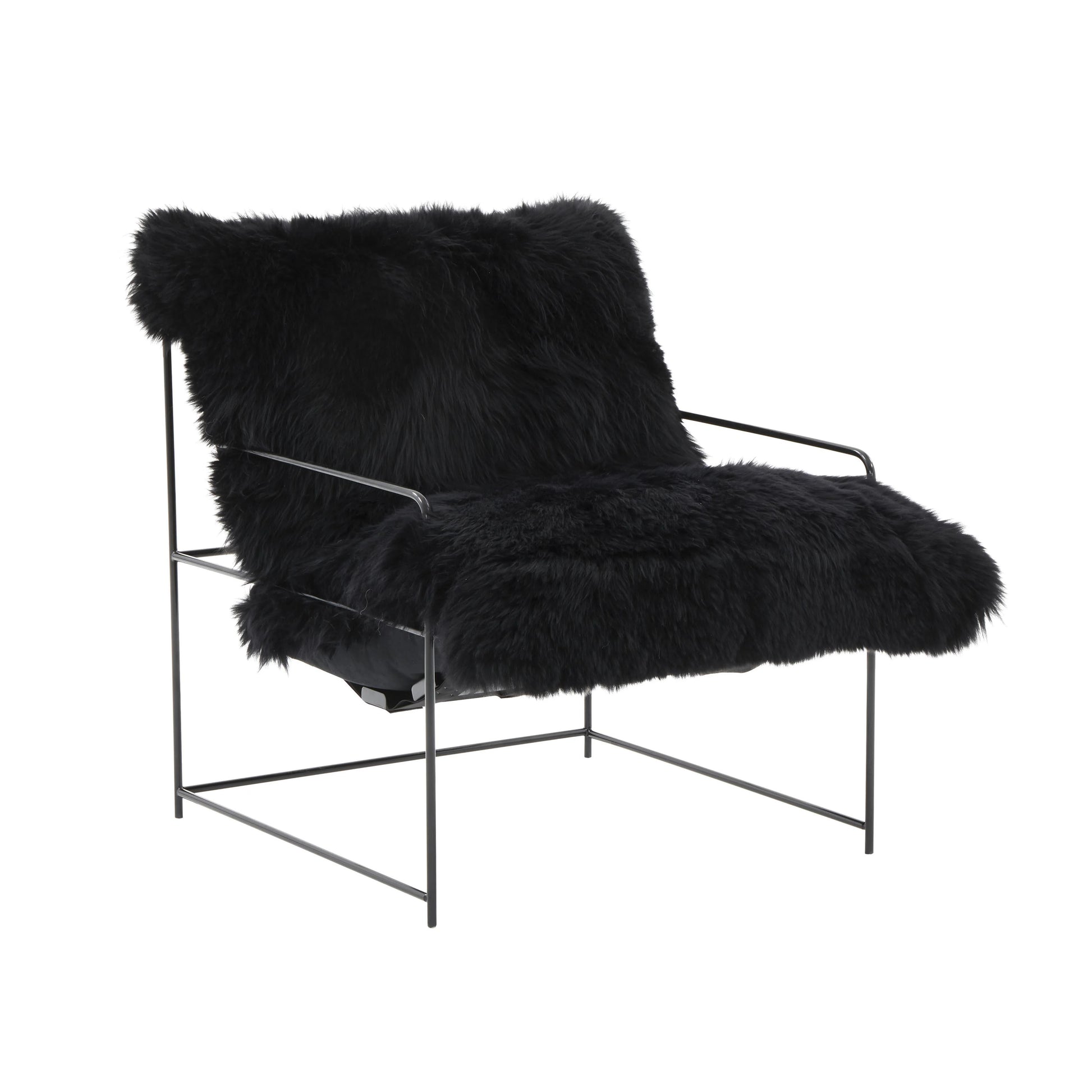 Kimi Genuine Sheepskin Accent Chair-TOV Furniture-Modern Living Interiors-Velvet&Vigor