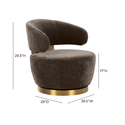 Austin Champagne Velvet Swivel Chair-Accent Chairs-Modern Living Room-Velvet&Vigor 