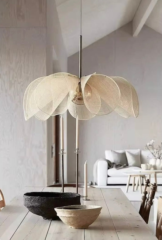 French Fabric Nordic Flower Light | Unique Pendant Design - Velvet&Vigor 