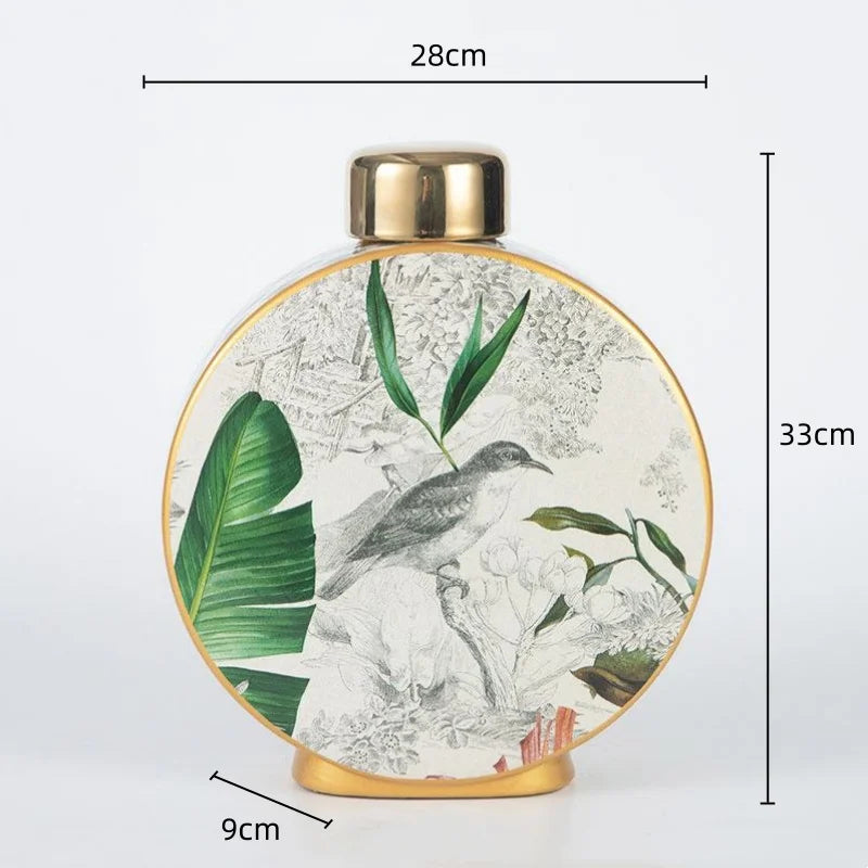 Brenda Jungle Print Jar-Decorative Jars-Home Accessories-Velvet&Vigor