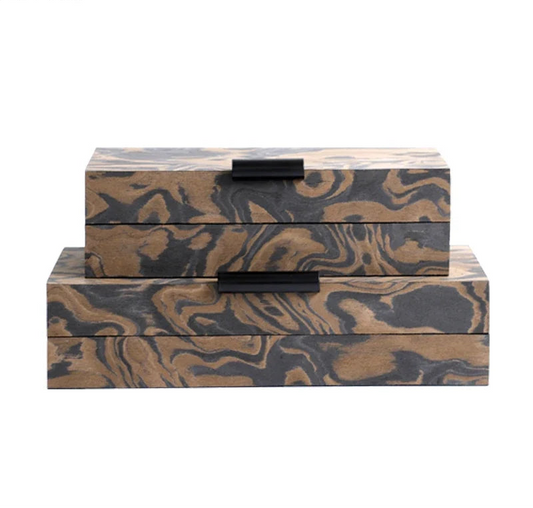 Velvet & Vigor Modern Decorative Storage Box-Patterned-Media Wall Accessories 