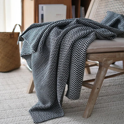 Nordic Knitted Blanket & Throws-Modern Home Accessories-Soft Furnishings-Velvet&Vigor 