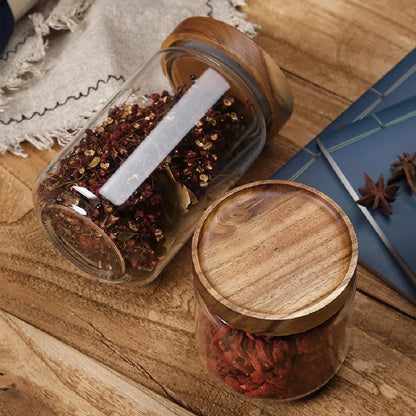 Glass Jars with Wooden Lids-Kitchen Storage-Unique Kitchenware-Velvet & Vigor 