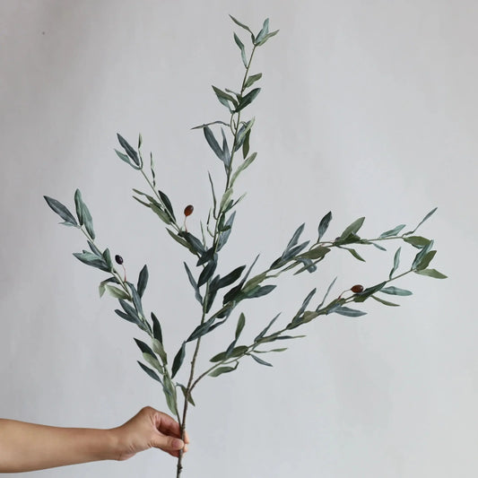 Faux Olive Stem-Green-Artificial Flower Arrangement-100cm-Velvet & Vigor 