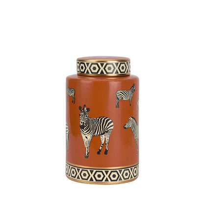 Zayda Decorative Jar-Geometric Print-Home Accessories-Velvet&Vigor