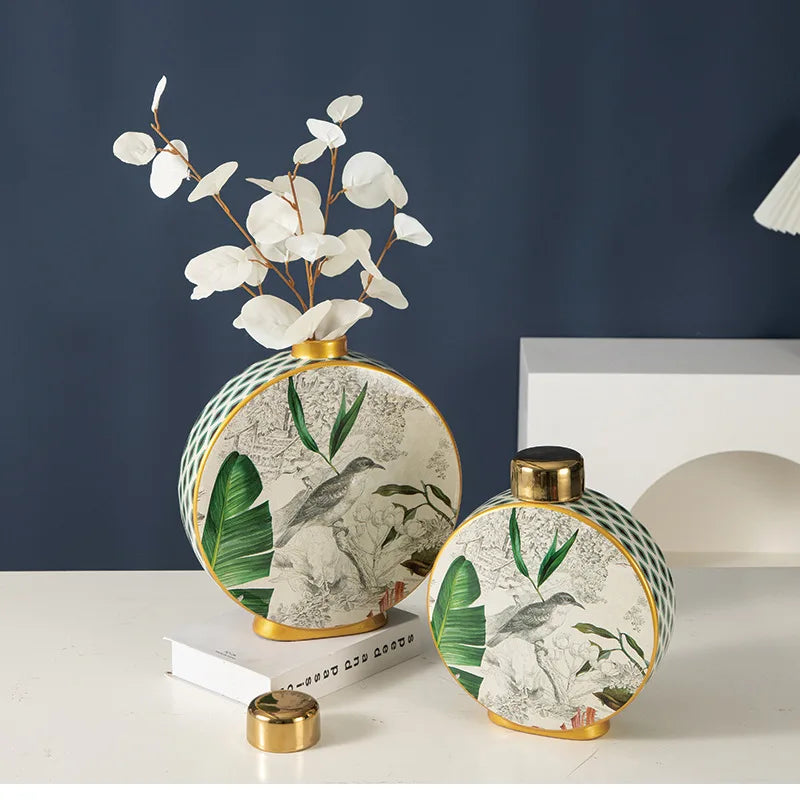 Brenda Jungle Print Jar-Decorative Jars-Home Accessories-Velvet&Vigor
