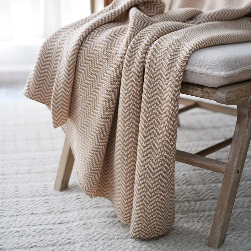 Nordic Knitted Blanket & Throws-Modern Home Accessories-Soft Furnishings-Velvet&Vigor 