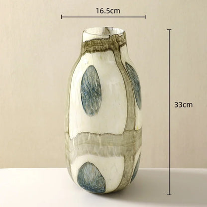 Velvet & Vigor Art Deco Vase-Unique Home Decor-Media Wall Accessories-Cream;Green;Blue 