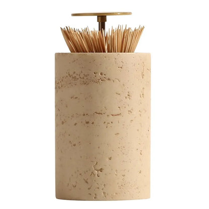 Marble Toothpick Holder-Modern Bathroom Storage-Velvet & Vigor 