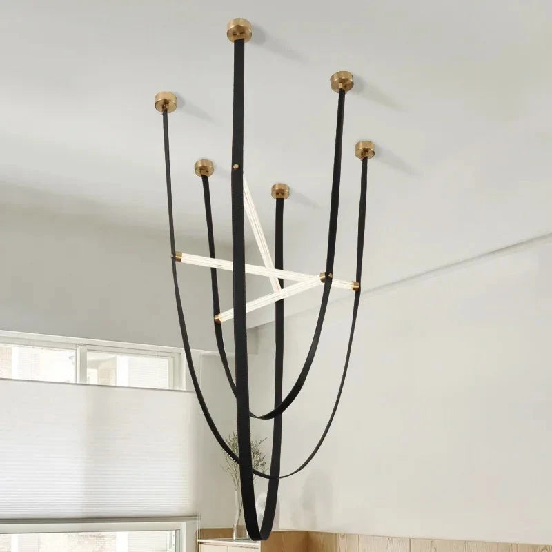 Leather Belt Pendant Light - Velvet&Vigor 