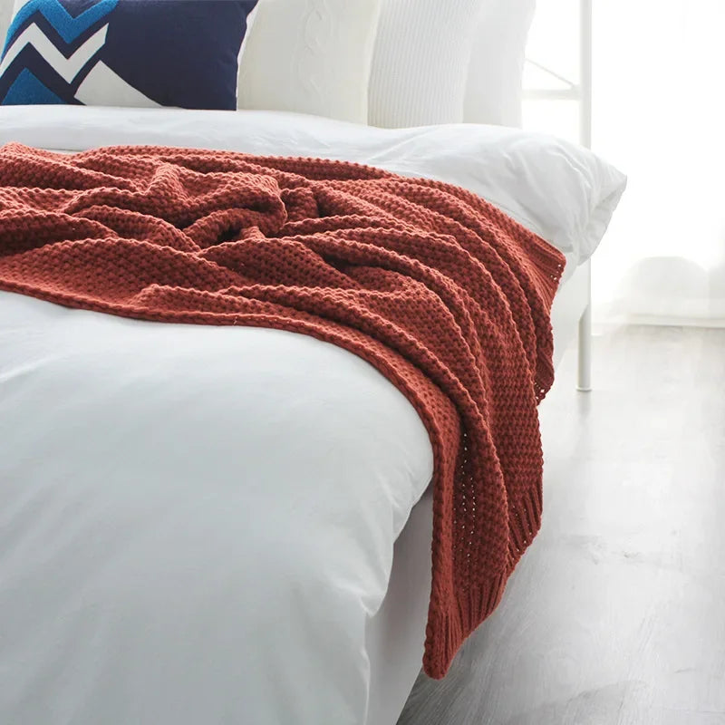 Charly Chunky Knit Blanket-Rust;Cream;Brown-Home Accessories-Velvet&Vigor