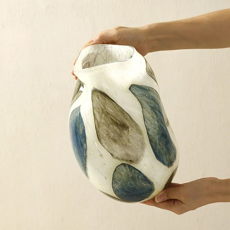 Velvet & Vigor Art Deco Vase-Unique Home Decor-Media Wall Accessories-Cream;Green;Blue 