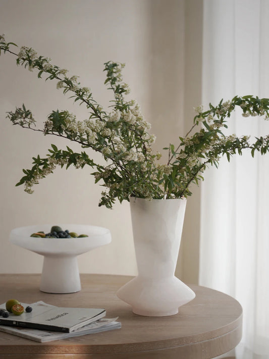 White Marble Vase | Decorative Centrepiece for Table