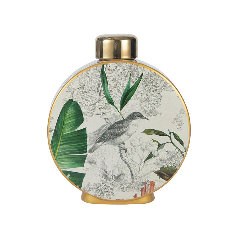 Brenda Jungle Print Jar-Decorative Jars-Home Accessories-Velvet&Vigor