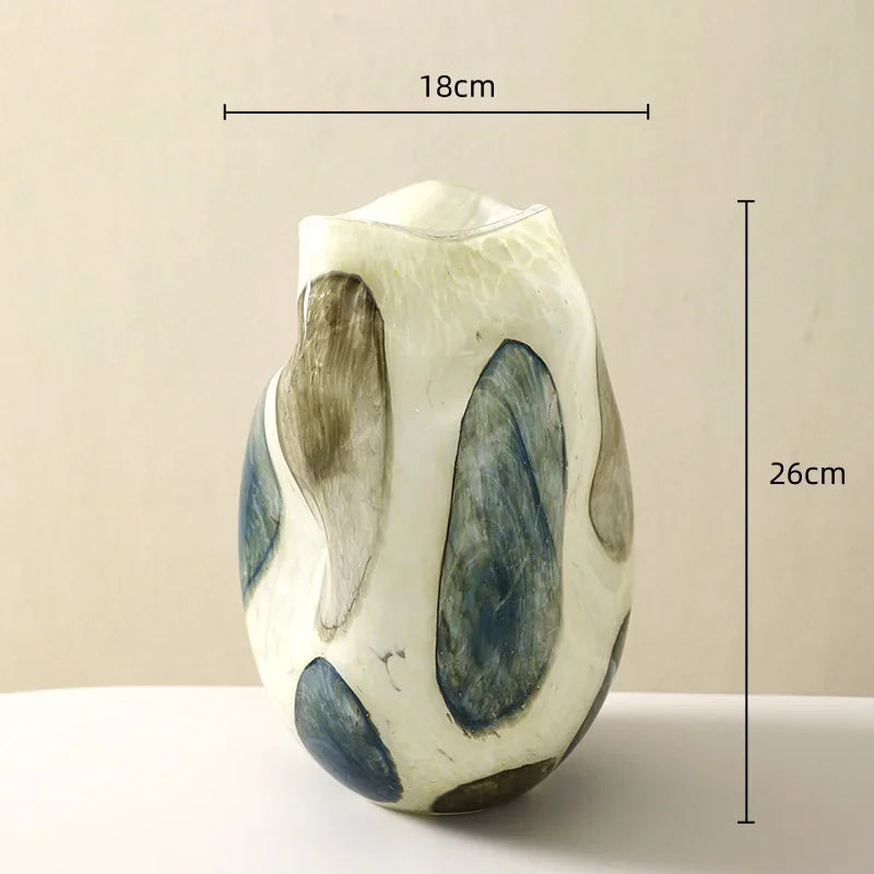 Velvet & Vigor Art Deco Vase-Unique Home Decor-Media Wall Accessories-Cream;Green;Blue 
