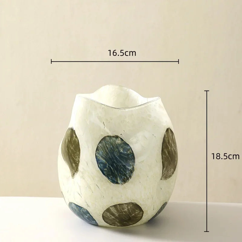 Velvet & Vigor Art Deco Vase-Unique Home Decor-Media Wall Accessories-Cream;Green;Blue 