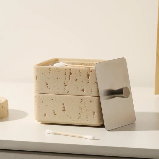 Marble Storage Trinket Box-Modern Bathroom Accessories-Velvet & Vigor 