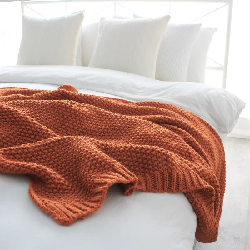 Charly Chunky Knit Blanket-Rust;Cream;Brown-Home Accessories-Velvet&Vigor