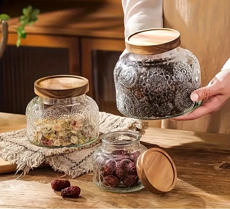 3pcs Set Glass Storage Jars-Kithen Storage-Unique Kitchenware-Velvet & Vigor 