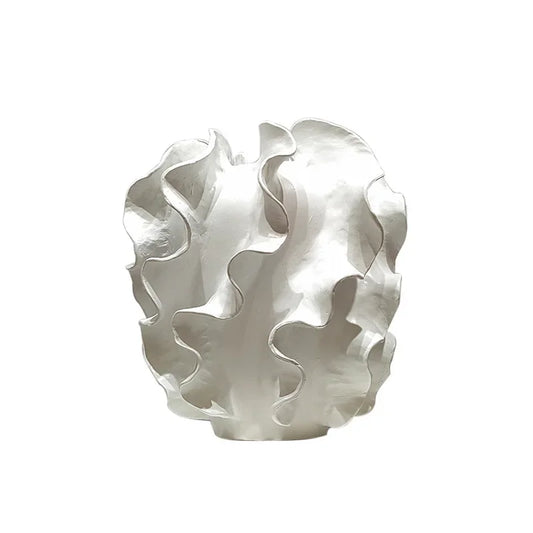 Wendy Ruffle Vase-White-Modern Home Accessories-Velvet&Vigor