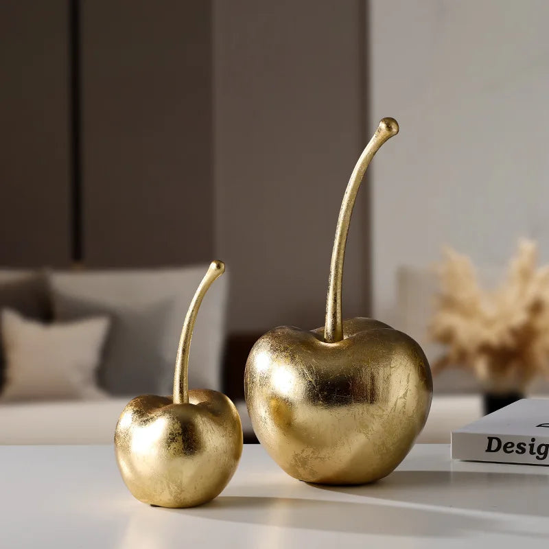 Gold Fruit Sculpture-Modern Home Decor-Velvet&Vigor 